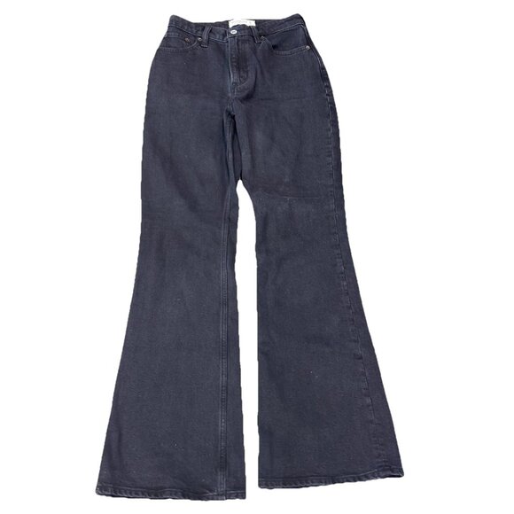 Women’s Abercrombie & Fitch Black High Rise Ankle Flare Jeans Size 25 Long - Picture 1 of 4